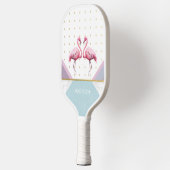 Modern Trendy Flamingo Pink Girly Name Pickleball Paddle (Links)