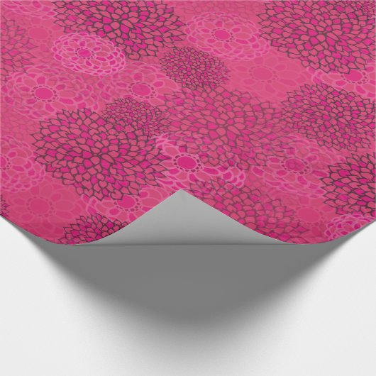 Modern Trendy Floral Pattern Cadeaupapier (Hoek)