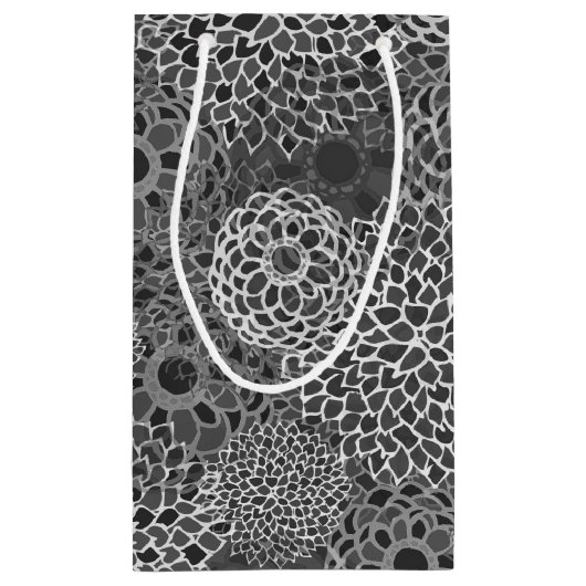 Modern Trendy Floral Pattern Klein Cadeauzakje (Achterkant)