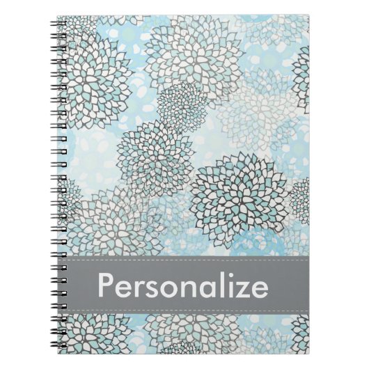 Modern Trendy Floral Pattern Personalized Notitieboek (Voorkant)