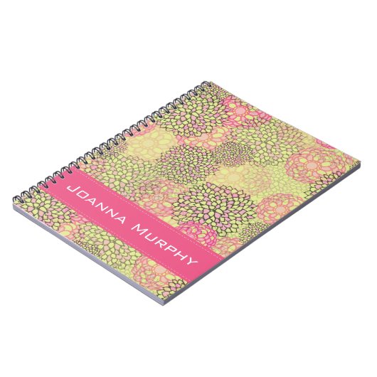 Modern Trendy Floral Pattern Personalized Notitieboek (Linkerzijde)