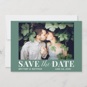 Modern Trendy Foto Eucalyptus Green Save The Date