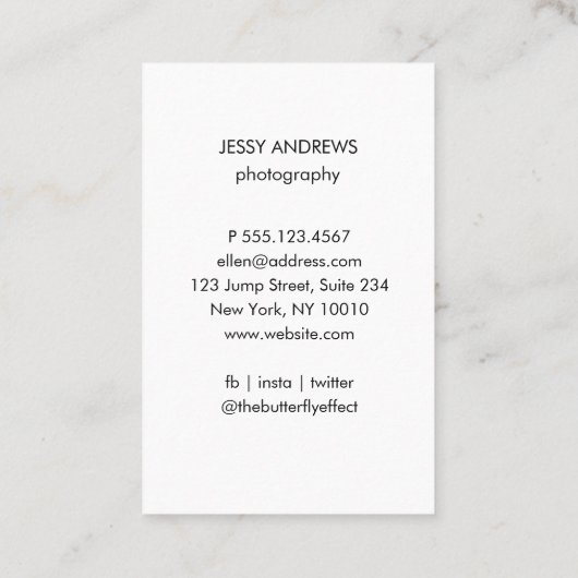 Modern Trendy Foto Visitenkarte Visitekaartje (Achterkant)