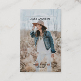 Modern Trendy Foto Visitenkarte Visitekaartje