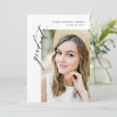 Modern Trendy Fotoafstudeerfeest Kaart (Staand voorkant)