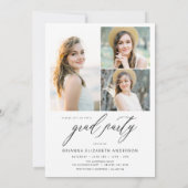 Modern Trendy Fotoafstudeerfeest Kaart (Achterkant)