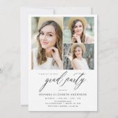 Modern Trendy Fotoafstudeerfeest Kaart (Achterkant)