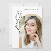 Modern Trendy Fotoafstudeerfeest Kaart (Voorkant)