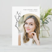 Modern Trendy Fotoafstudeerfeest Kaart (Staand voorkant)