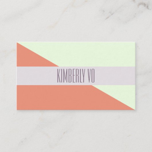 Modern Trendy geometrisch kleurenblok Visitekaartj Visitekaartje (Voorkant)