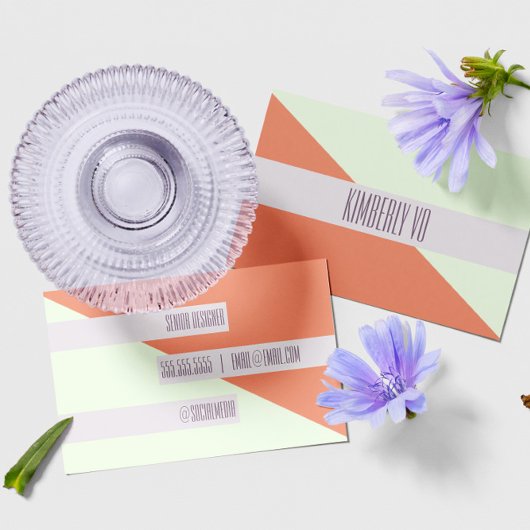 Modern Trendy geometrisch kleurenblok Visitekaartj Visitekaartje