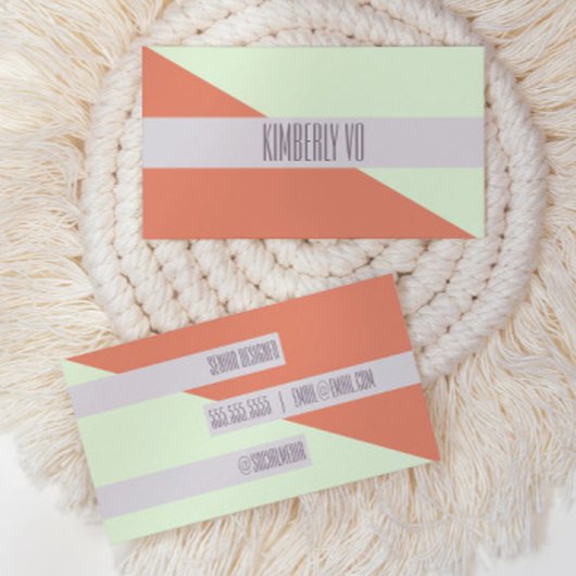 Modern Trendy geometrisch kleurenblok Visitekaartj Visitekaartje