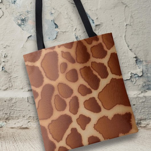 Modern Trendy Giraffe Pattern Safari Dier Tote Bag