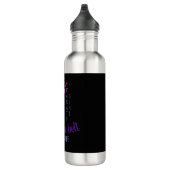 Modern Trendy Girly Black Pink Karate Silhouette Waterfles (Rechts)