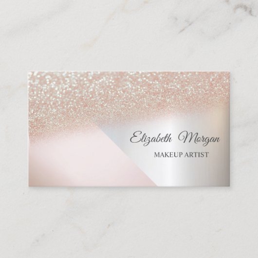 Modern Trendy Glitter, Makeup Artist Visitekaartje (Voorkant)