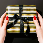 Modern Trendy Gold Black en White Geometric Inpakpapier Vel