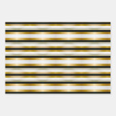 Modern Trendy Gold Black en White Geometric Inpakpapier Vel (Voorkant)