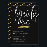 Modern Trendy Gold Brushstroke 21st Birthday Kaart<br><div class="desc">Viel de grote 21ste verjaardag in stijl met deze moderne trendy21st verjaardagsuitnodiging. Het ontwerp kenmerkt het woord "eenentwintig"in een modern handgeschreven manuscriptdoopvont die door een gouden glitter glazen borstelslag wordt geaccentueerd. Linksonder op de kaart staan de details van de verjaardagsfeestdag die volledig op uw behoeften kunnen worden afgestemd. Aan de...</div>