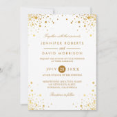 Modern Trendy Gold Confetti Stippen Weddenfoto Kaart (Voorkant)