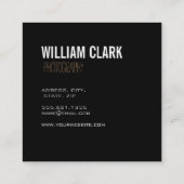 Modern Trendy Gold Foil getextureerd Black Minimal Vierkante Visitekaartje (Achterkant)