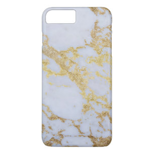 Modern Trendy Gold Glitter Marble iPhone 8/7 Plus Hoesje