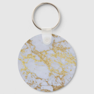 Modern Trendy Gold Glitter Marble Foto Sleutelhanger