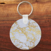 Modern Trendy Gold Glitter Marble Foto Sleutelhanger (Voorkant)