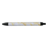 Modern Trendy Gold Glitter Marble Zwarte Inkt Pen (Voorkant)