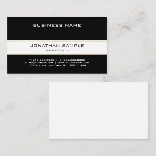 Modern Trendy Gold Stylish Plain Simple Company Visitekaartje (Voorkant / Achterkant)