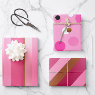 Modern Trendy Goud en Roze Inpakpapier Vel
