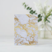 Modern Trendy Goud Glitter Marmer Briefkaart (Staand voorkant)