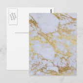 Modern Trendy Goud Glitter Marmer Briefkaart (Voorkant / Achterkant)