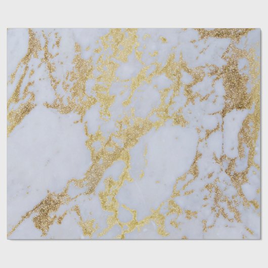 Modern Trendy Goud Glitter Marmer Cadeaupapier (Vlak)