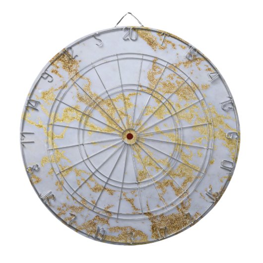 Modern Trendy Goud Glitter Marmer Dartbord (Voorkant)