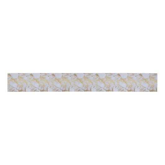 Modern Trendy Goud Glitter Marmer Grosgrain Lint (Voorkant)