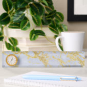 Modern Trendy Goud Glitter Marmer Naambordje