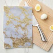 Modern Trendy Goud Glitter Marmer Theedoek (Quarter Fold)