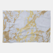 Modern Trendy Goud Glitter Marmer Theedoek (Horizontaal)