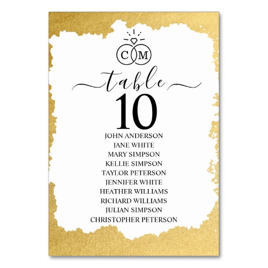 Modern Trendy Goud Lijst Bruiloft Kaart (Voorkant)