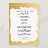 Modern Trendy Goud Lijst Bruiloft Programmakaart (Achterkant)