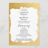 Modern Trendy Goud Lijst Bruiloft Programmakaart (Voorkant)