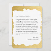 Modern Trendy Goud Lijst Foto Bruiloft Bedankkaart (Achterkant)