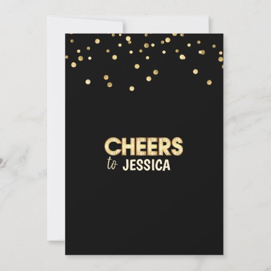 Modern Trendy Goud Zwart VERRASSING VERJAARDAGSFEE Kaart (Achterkant)