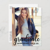 Modern Trendy Graduation Party Invitation Uitnodiging Briefkaart (Voorkant / Achterkant)