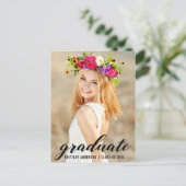 Modern Trendy Graduation Party Photo Invite Uitnodiging Briefkaart (Staand voorkant)