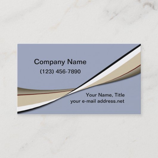 Modern Trendy Graphic Tan Blue Visitekaartje (Voorkant)