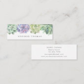 Modern Trendy Green Paarse Waterverf Succulents Mini Visitekaartje (Voorkant / Achterkant)