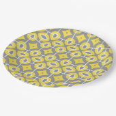 Modern Trendy Grey and White Mosaic Pattern Papieren Bordje (Gekanteld)