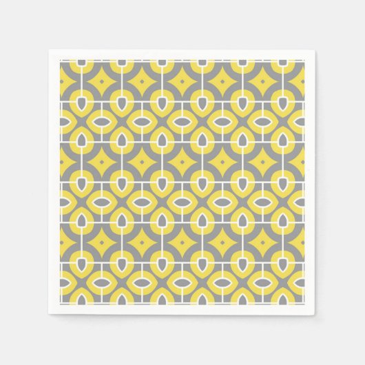 Modern Trendy Grey and White Mosaic Pattern Servet (Voorkant)