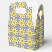 Modern Trendy Grey and Yellow Flowers Bedankdoosjes (Geopend)